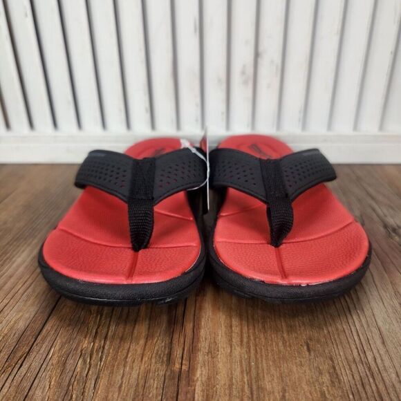 Skechers Supreme Pool Days 92224L Boys Size 11 Black Red Beach Flip Flop Sandals - Picture 3 of 11